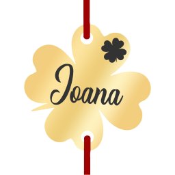 Martisor Bratara Inox Trifoi Auriu Nume Ioana