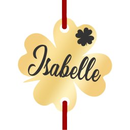 Martisor Bratara Inox Trifoi Auriu Nume Isabelle
