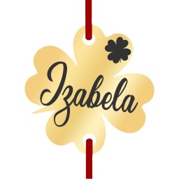 Martisor Bratara Inox Trifoi Auriu Nume Izabela