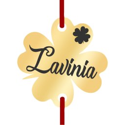 Martisor Bratara Inox Trifoi Auriu Nume Lavinia