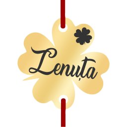 Martisor Bratara Inox Trifoi Auriu Nume Lenuta
