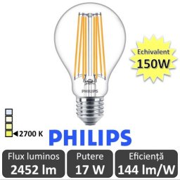 Bec LED Philips - Classic Filament LED 17-150W A67 E27 alb-cald