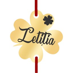 Martisor Bratara Inox Trifoi Auriu Nume Letitia