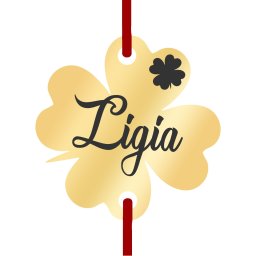 Martisor Bratara Inox Trifoi Auriu Nume Ligia
