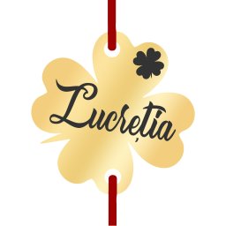 Martisor Bratara Inox Trifoi Auriu Nume Lucretia