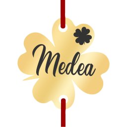 Martisor Bratara Inox Trifoi Auriu Nume Medea