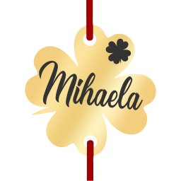 Martisor Bratara Inox Trifoi Auriu Nume Mihaela