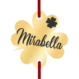 Martisor Bratara Inox Trifoi Auriu Nume Mirabella