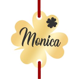 Martisor Bratara Inox Trifoi Auriu Nume Monica