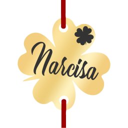 Martisor Bratara Inox Trifoi Auriu Nume Narcisa