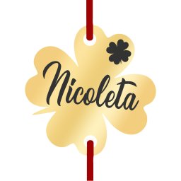 Martisor Bratara Inox Trifoi Auriu Nume Nicoleta