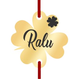 Martisor Bratara Inox Trifoi Auriu Nume Ralu
