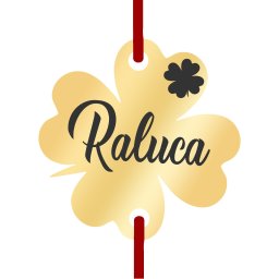 Martisor Bratara Inox Trifoi Auriu Nume Raluca