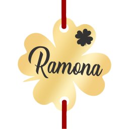 Martisor Bratara Inox Trifoi Auriu Nume Ramona