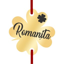 Martisor Bratara Inox Trifoi Auriu Nume Romanita