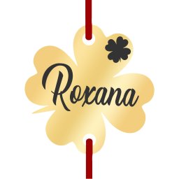 Martisor Bratara Inox Trifoi Auriu Nume Roxana
