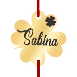 Martisor Bratara Inox Trifoi Auriu Nume Sabina