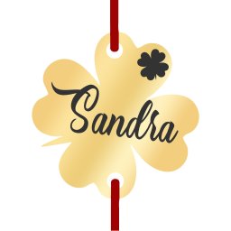 Martisor Bratara Inox Trifoi Auriu Nume Sandra