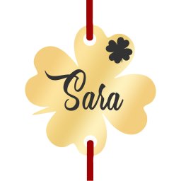 Martisor Bratara Inox Trifoi Auriu Nume Sara