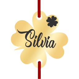Martisor Bratara Inox Trifoi Auriu Nume Silvia