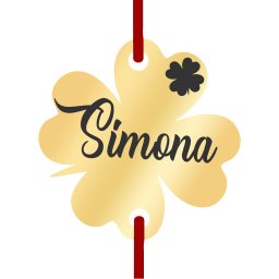 Martisor Bratara Inox Trifoi Auriu Nume Simona