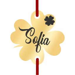 Martisor Bratara Inox Trifoi Auriu Nume Sofia