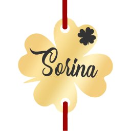 Martisor Bratara Inox Trifoi Auriu Nume Sorina