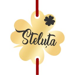 Martisor Bratara Inox Trifoi Auriu Nume Steluta