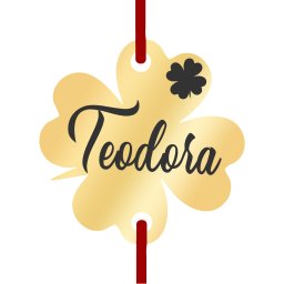 Martisor Bratara Inox Trifoi Auriu Nume Teodora