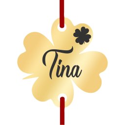 Martisor Bratara Inox Trifoi Auriu Nume Tina