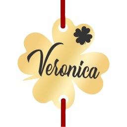 Martisor Bratara Inox Trifoi Auriu Nume Veronica