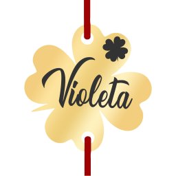 Martisor Bratara Inox Trifoi Auriu Nume Violeta