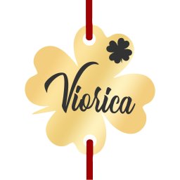 Martisor Bratara Inox Trifoi Auriu Nume Viorica