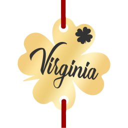 Martisor Bratara Inox Trifoi Auriu Nume Virginia