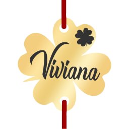 Martisor Bratara Inox Trifoi Auriu Nume Viviana