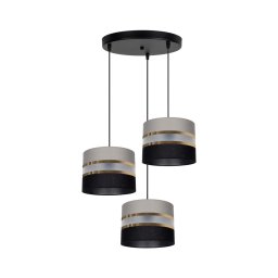 Lustră pe cablu CORAL 3xE27/60W/230V negru-gri