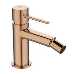 Laveo BAP 832D Baterie bideu rose gold, pipa fixa cu aerator, ventil lavoar rose gold, monocomanda
