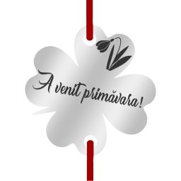 Martisor Bratara Inox Trifoi Argintiu Ghiocel A venit Primavara
