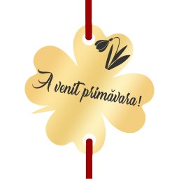 Martisor Bratara Inox Trifoi Auriu Ghiocel A venit Primavara