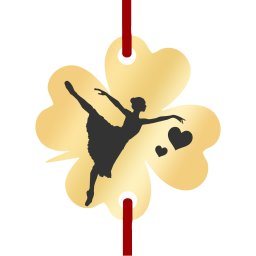 Martisor Bratara Inox Trifoi Auriu Balerina