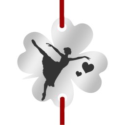 Martisor Bratara Inox Trifoi Argintiu Balerina