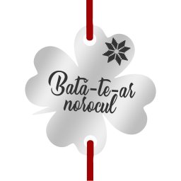 Martisor Bratara Inox Trifoi Argintiu Bata-te-ar Norocul