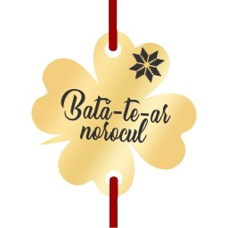 Martisor Bratara Inox Trifoi Auriu Bata-te-ar Norocul