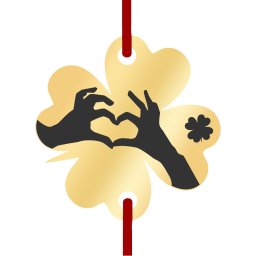 Martisor Bratara Inox Trifoi Auriu Prietenie cu Noroc