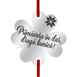 Martisor Bratara Inox Trifoi Argintiu Primavara in Dar Bunica