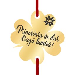 Martisor Bratara Inox Trifoi Auriu Primavara in Dar Bunica