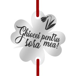 Martisor Bratara Inox Trifoi Argintiu Ghiocei pentru Sora