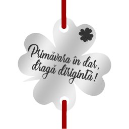 Martisor Bratara Inox Trifoi Argintiu Primavara in Dar Diriginta