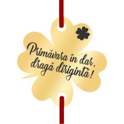 Martisor Bratara Inox Trifoi Auriu Primavara in Dar Diriginta