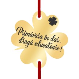 Martisor Bratara Inox Trifoi Auriu Primavara in Dar Educatoare